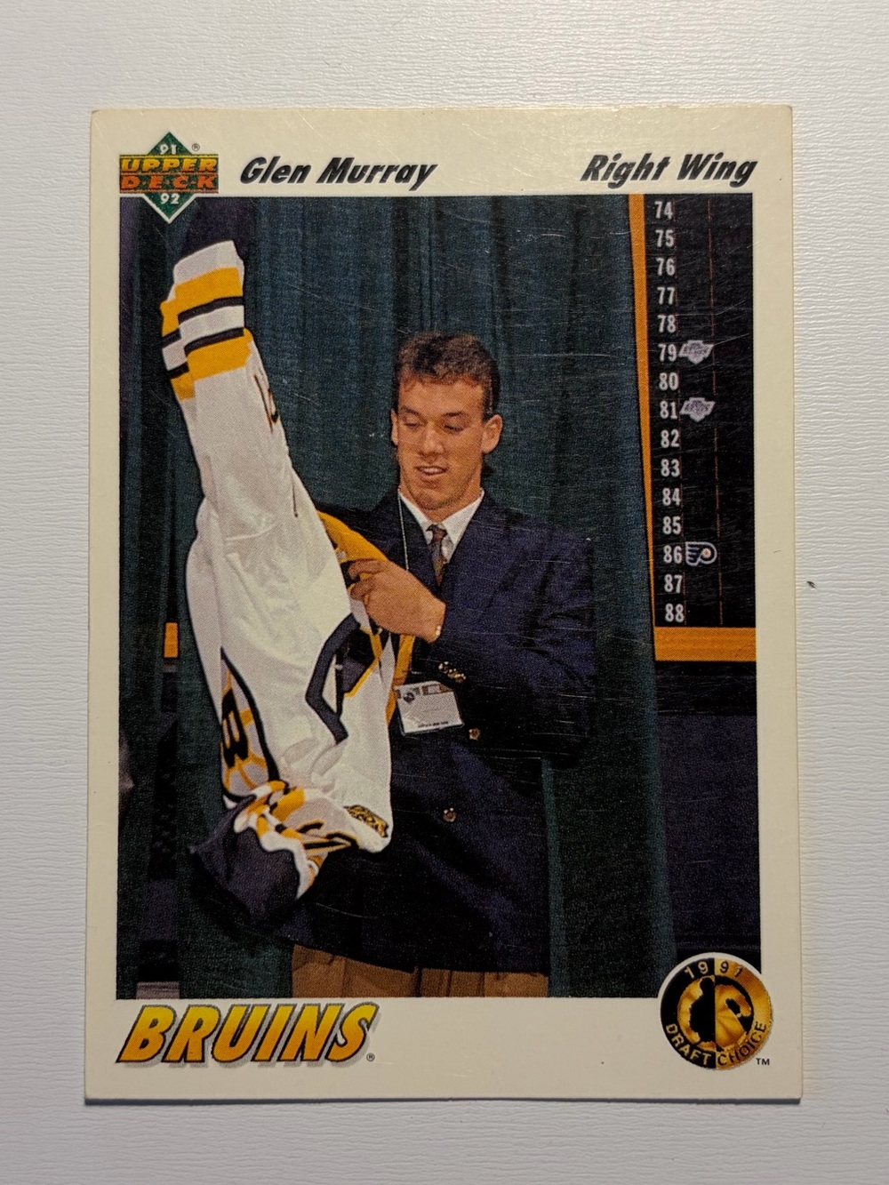 Glen Murray #69 Bruins 1991 Upper Deck Card